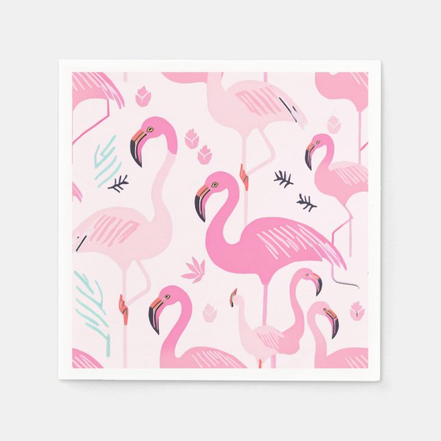 Rosa Flamingos Serviette (Vorderseite)