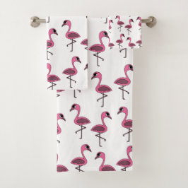 Rosa Flamingos Sommer tropisch Badhandtuch Set