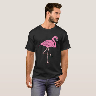 Rosa Flamingos, stehend mit Goldfolienstruktur 3 T-Shirt