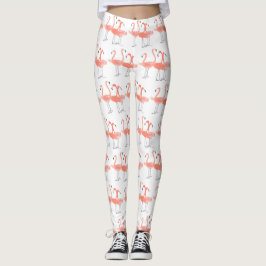 Rosa Flamingos Tropenvögel Niedlicher Vogel Leggings