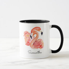 Rosa Flamingos tropische Vögel mit Ihrem Namen Tasse