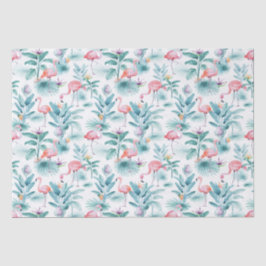 Rosa Flamingos tropisches Blätter Muster Seidenpapier