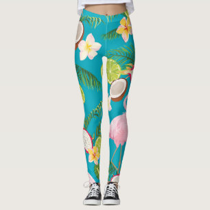 Rosa Flamingos: tropisches nahtloses Muster Leggings