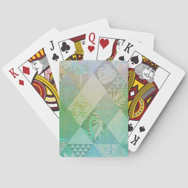 Rosa Flamingos und Ananas 2 Spielkarten (Rückseite)