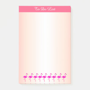 Rosa Flamingos und Kalligraphie in rosa Tönen Post-it Klebezettel