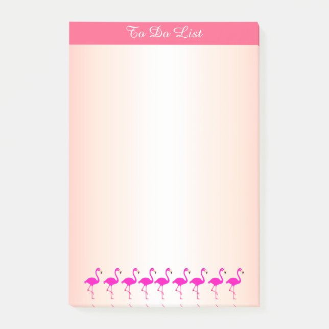 Rosa Flamingos und Kalligraphie in rosa Tönen Post-it Klebezettel (Vorderseite)