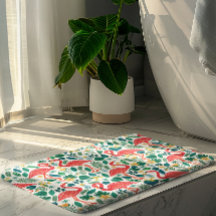 Rosa Flamingos und tropische Blumen Muster