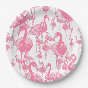 Rosa Flamingos Vintage 1950er Retro-Picknick-Party Pappteller
