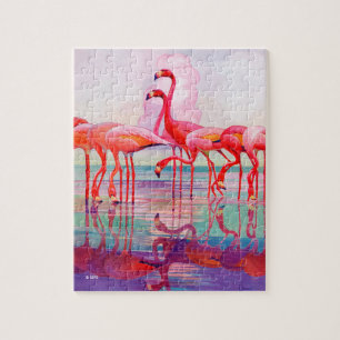 Rosa Flamingos von Francis Lee Jaques Puzzle