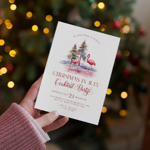 Rosa Flamingos Weihnachten Im Juli Cocktail Party Einladung