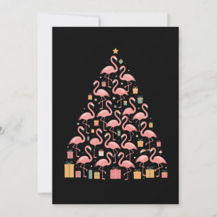 Rosa Flamingos Weihnachtsbaum Feiertags Festlich W Feiertagskarte