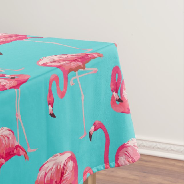 Rosa Flamingovögel auf Türkishintergrund Tischdecke (Beispiel)