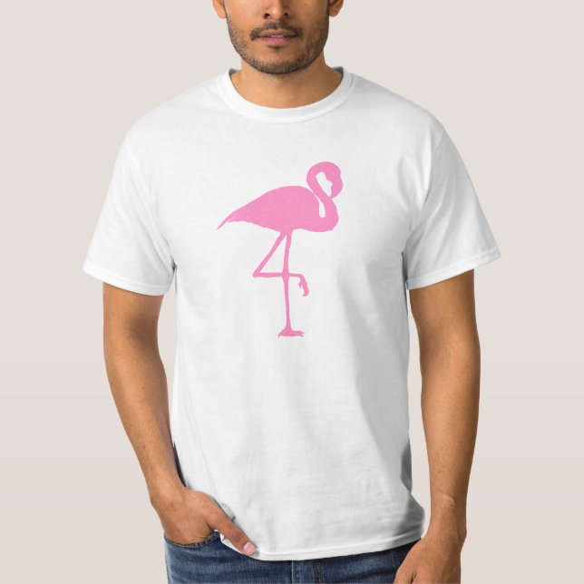 Rosa Flamingovogel-Silhouetteillustration T-Shirt (Vorderseite)