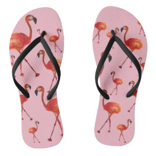 Rosa Flamingp Flip Flops