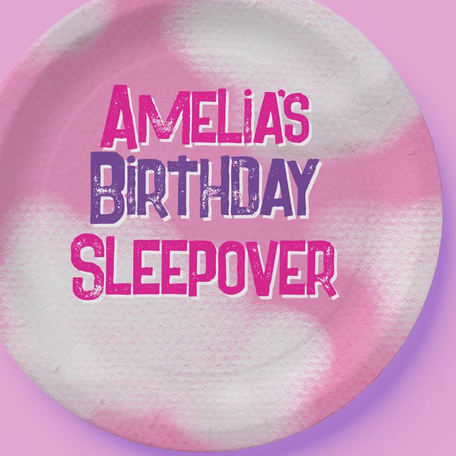 Rosa flauschige Wolken Personalisiert Geburtstag Pappteller (Von Creator hochgeladen)