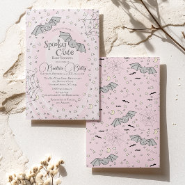 Rosa Fledermäuse Niedliche Babydusche Einladung