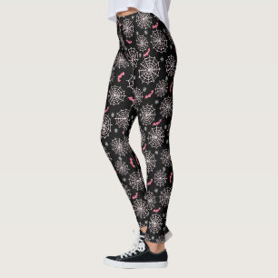 Rosa Fledermäuse und Spinnennetze Leggings