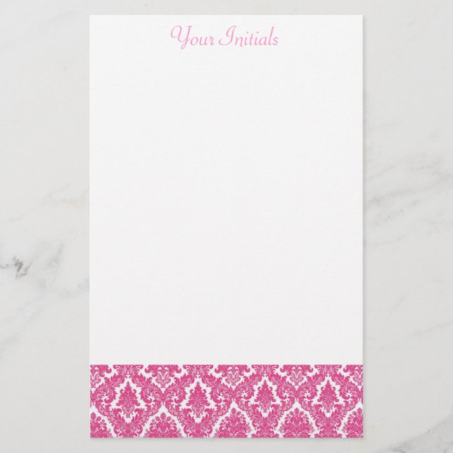 Rosa Fleur De Lis Briefpapier (Vorderseite)