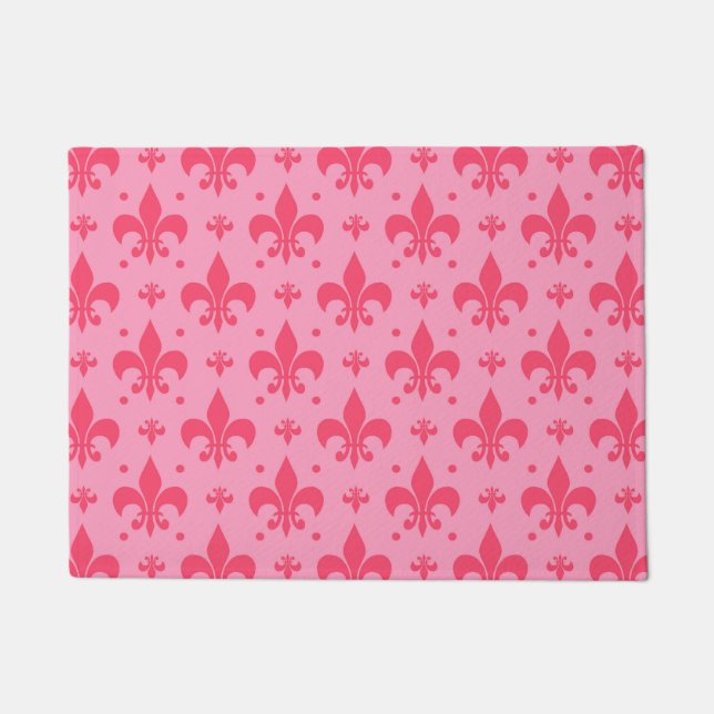 rosa Fleur-de-lis-Muster Fußmatte (Vorderseite)