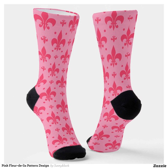 rosa Fleur-de-lis-Muster Socken (Von Creator hochgeladen)