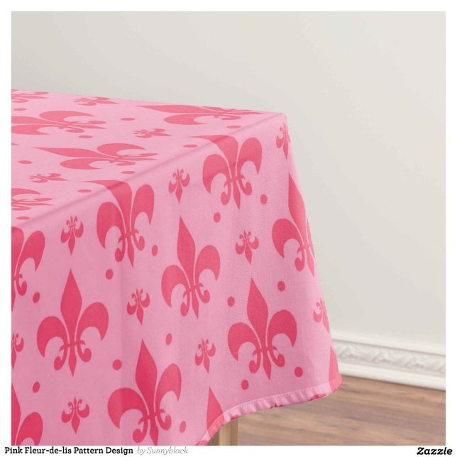 rosa Fleur-de-lis-Muster Tischdecke (Von Creator hochgeladen)