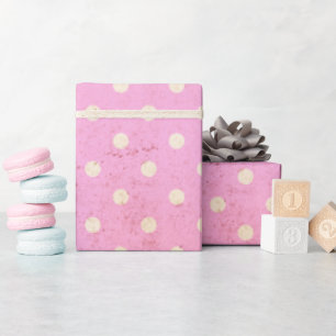 Rosa Flieder Vintage Punkte Geschenkpapier