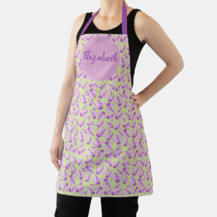 rosa Fliederblume mit Namen All-Over Print Schürze