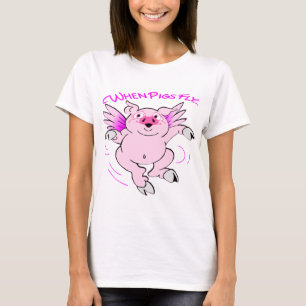 Rosa Fliegen-Schwein, wenn Schweine fliegen T-Shirt