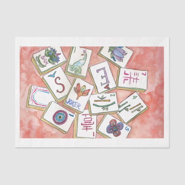 rosa Fliesenschale Seidenpapier (Vorderseite)