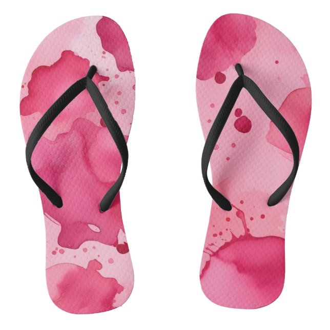 Rosa Flip Flops mit Farbspritzern (Fußbett)
