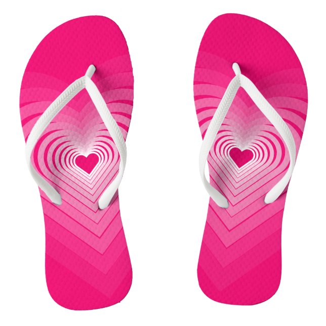 Rosa Flip Flops mit Herz (Fußbett)