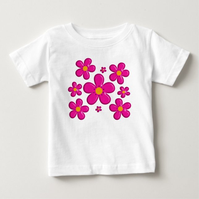 Rosa-Flor-Element Baby T-shirt (Vorderseite)