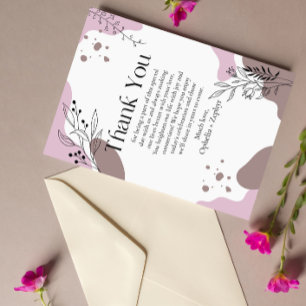 Rosa Flora 50. Hochzeit Danke Einladung