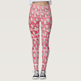 Rosa-Flora-Azteken-Leggings Leggings
