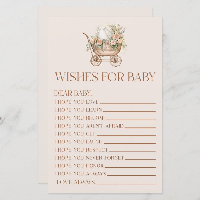 Rosa Flora Carriage wünscht sich ein Baby Dusche S (Vorne/Hinten)