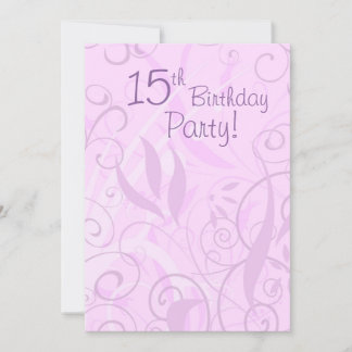 Rosa Flora Einladung zum 15. Geburtstag