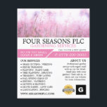 Rosa Flora, Gartenservice, Gartenbau Flyer<br><div class="desc">Rosa Blüte, Gartenservice, Gartenbau-Flyer Werbung durch den Business Card Store.</div>