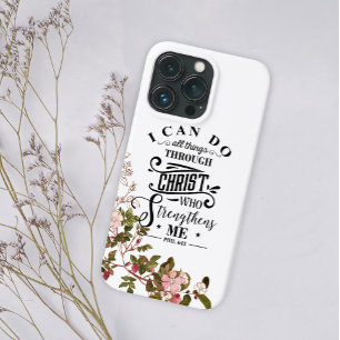 Rosa Flora Ich kann alles durch Christus tun Case-Mate iPhone Hülle