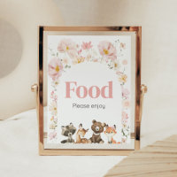 Rosa Flora Woodland Animals Kinderdusche Nahrung