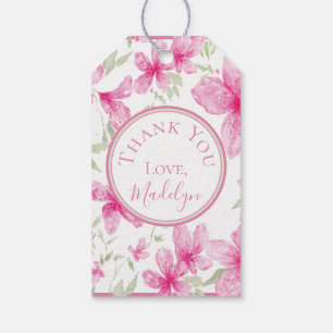 Rosa Floral Aquarell-Azalee Abschluss Geschenkanhänger