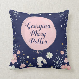 Rosa Floral Bunny Rabbit Kinderzimmer Dekor Kissen