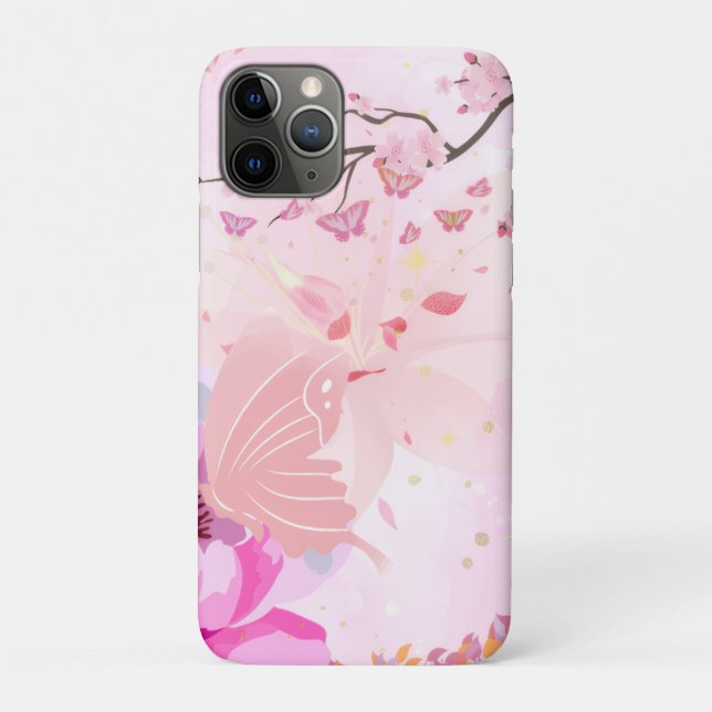 rosa floral  Case-Mate iPhone hülle (Rückseite)