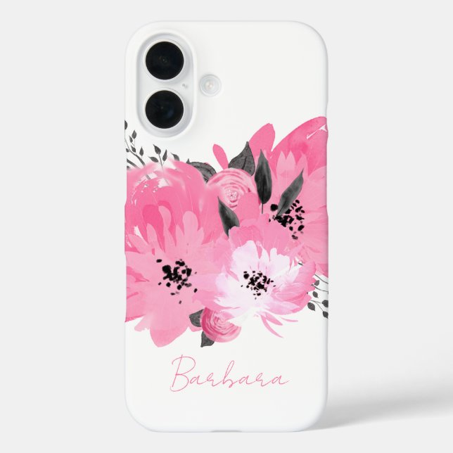 Rosa Floral Case-Mate iPhone Hülle (Rückseite)