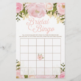 Rosa Floral Doppelseitiges Brautparty Spiele