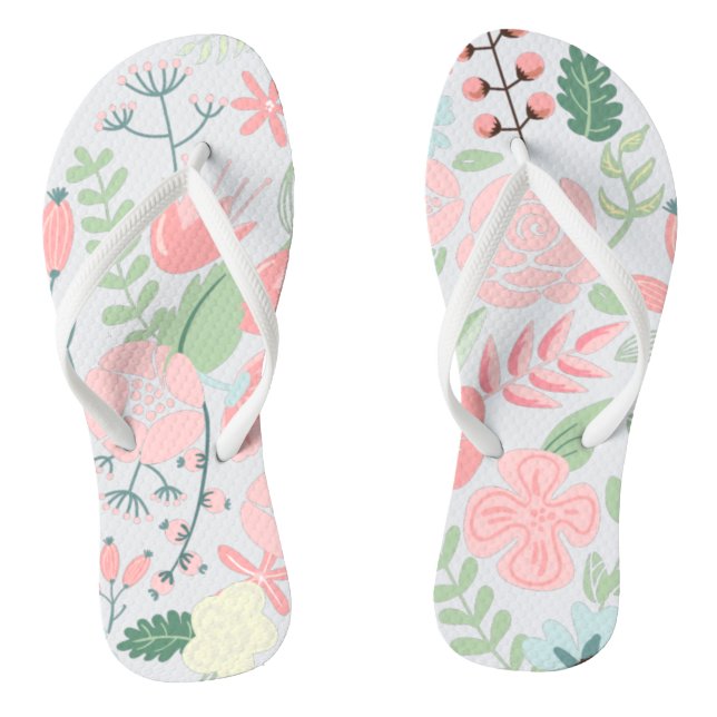 Rosa Floral Flip Flops (Fußbett)
