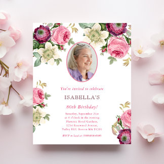 Rosa Floral | Foto Haushalt Geburtstag Einladung