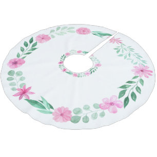 Rosa Floral Girly Elegante Prinzessin Polyester Weihnachtsbaumdecke