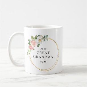 Rosa Floral Gold Krau Bestes Grandma Kaffeetasse