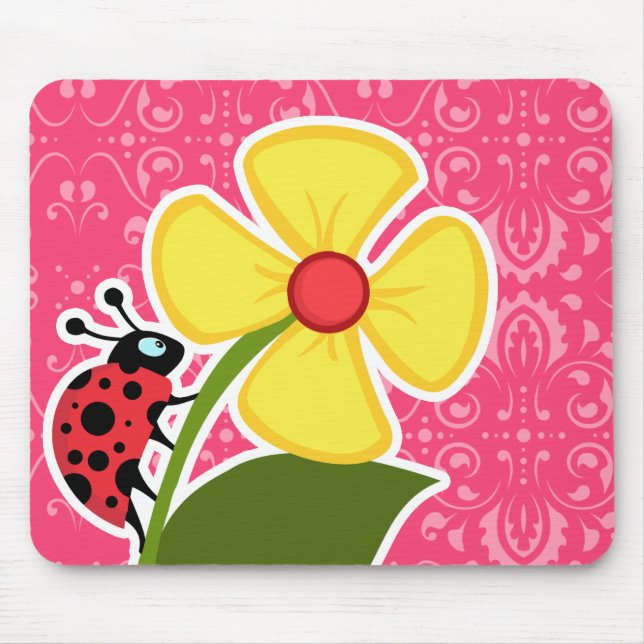 Rosa Floral, Ladybug Mousepad (Vorne)