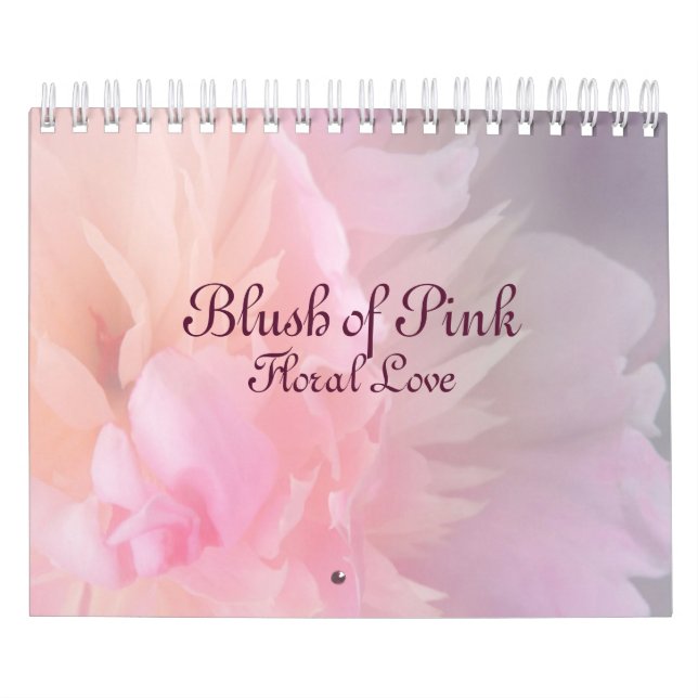 Rosa Floral Love Kalender mit Röte (Titelbild)